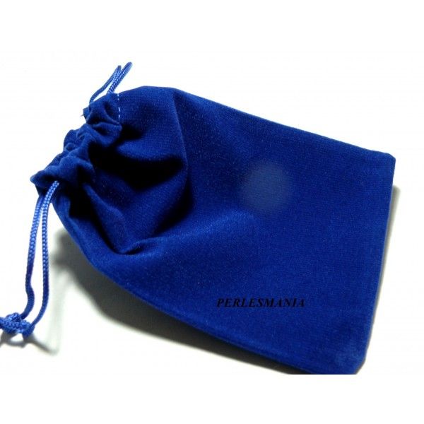 Apprêt bijoux 10 pochettes cadeaux velours bleu nuit ( 120 par 90mm) 