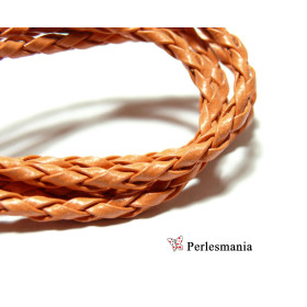 10 m de cordon simili cuir orange saumon PS5011 pour création de bijoux 