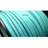 2m de cordon en suédine aspect daim avec paillettes Bleu  clair PS014-2 