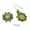 10 Supports de pendentif connecteur rond style fleur  26mm Bronze dentelle ID 11210 