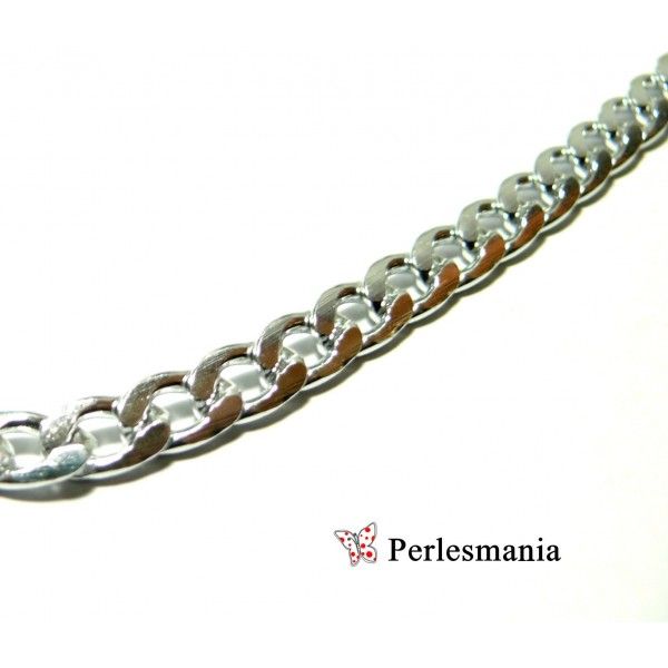 Fournitures pour bijoux: 1 mètre PK16317 grosse Chaine maille Argent platine 