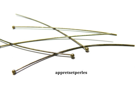 100 Tiges qualité supérieure extra fin RP0640 tête ronde 40mm BR 