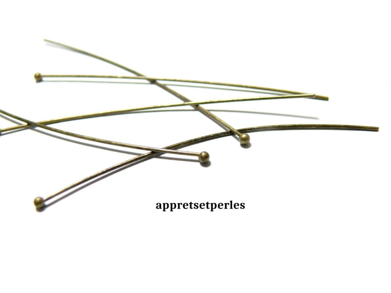 100 Tiges qualité supérieure extra fin RP0640 tête ronde 40mm BR 