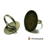 Apprêt bijoux: 10 bagues double fine plateau 13 par 18mm Bronze 