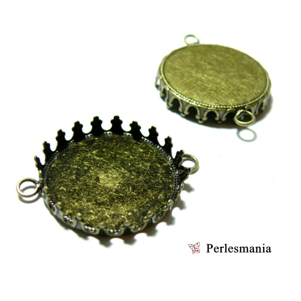 Support de Pendentif Connecteur Rond 30mm Bronze Griffe – Pour cabochon
