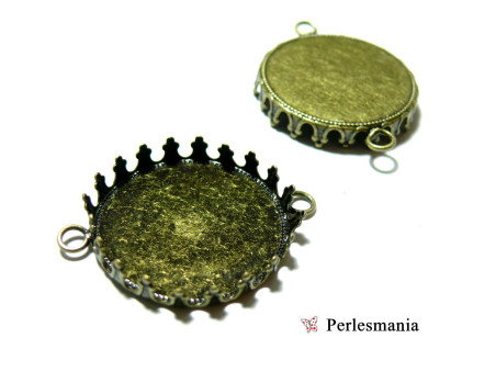 10 Supports de pendentif connecteur rond 30mm Bronze GRIFFE ID23480 