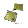 1 Support de pendentif connecteur carré 25mm Bronze vague 28155 