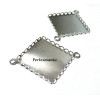 1 Support de pendentif connecteur carré 25mm Argent platine vague 28155 