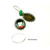 20 pièces: 10 Supports de pendentif 13 par 18 double vague Bronze et 10 cabochons 