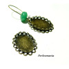 10 Supports de pendentif 13 par 18 double vague bronze pour création de bijoux 