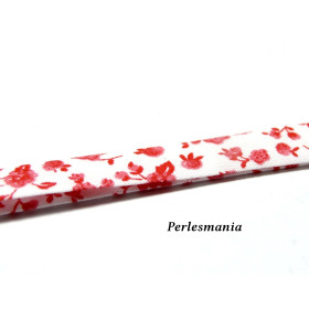 Apprêt mercerie 1m ruban biais  liberty double 9mm 4239-50 