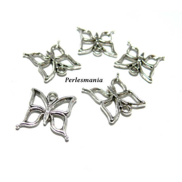 pendentifs Papillon ajouré Viel argent 2A7329 fournitures pour bijoux