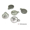 Fournitures loisirs créatifs: 10 pendentifs médaillon couronne 2W6627 viel argent 