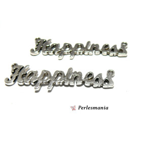 Connecteurs « Happiness » 54x15mm – Vieil Argent