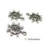 Fournitures loisirs créatifs: 10 pendentifs  roues de bateau P122979 viel argent 