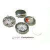 10 pièces: 5  pendentifs médaillon photo PP ajouré dentelle ID3380 et 5 cabochons 