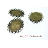 2 Supports de pendentif 18 par 25mm double vague bronze pour création de bijoux 