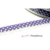 50cm ruban biais dentelle pois 12mm ref FF4075 collection 47 violet 