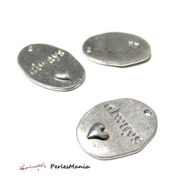 2 pendentifs  Viel argent Love always P047 Fournitures loisirs créatifs 