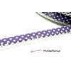 1 m ruban biais dentelle pois 12mm ref FF4075 collection 47 violet mercerie pour création de bijoux 