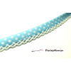 1m ruban biais dentelle pois 12mm ref FF4075 collection 8 bleu ciel 