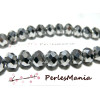 1 fil d'environ 65 perles facettées rondelles argenté 6 par 8mm ref 2J1205 