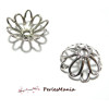 2 très grandes coquilles coupelles  embouts 23.5mm Vieil argent P11330 Fournitures pour bijoux 