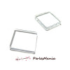 Apprêt bijoux 10 pieces cabochon en verre carré PLAT 20mm 