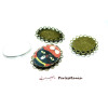 20 pièces: 10 Supports de pendentif 18 par 25mm double vague BRONZE et 10 cabochons 