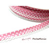 1m ruban biais dentelle pois 12mm ref FF4075 collection 42 rose  mercerie pour bijoux 