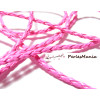 Apprêt bijoux: 10 m fil tressé simili cuir  rose fluo P5062 diamètre 3mm 
