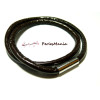 1 collier simili cuir epais 5mm marron fermoirs aimantés PH004 pour création de bijoux 