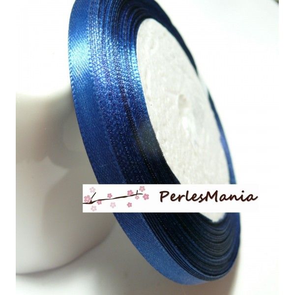 OFFRE SPECIALE: 1 rouleau de 22 mètres ruban satin Bleu Nuit 6mm PY028 