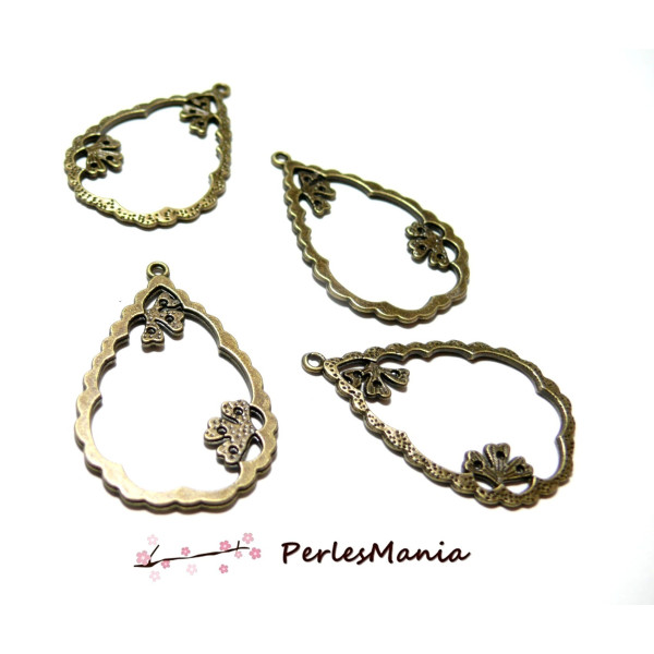 Pendentifs Goutte Zen 24x36mm – Finition Bronze