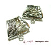 Apprêt bijoux: 1 magnifiques bélières 2B3957 Hibou accroche foulard Vieil Argent 