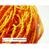 Apprêt bijoux: 10 m fil tressé simili cuir orange fluo P5064 diamètre 3mm 