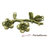 1 grand pendentif connecteur cerisier en fleur  bronze ref188 fournitures pour création bijoux 