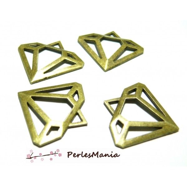 Accessoires pour bijoux: 5 pendentifs diamants 2B8936 Bronze 