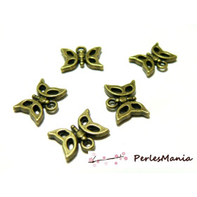 Breloques Petits Papillons 12.5mm – Métal Bronze