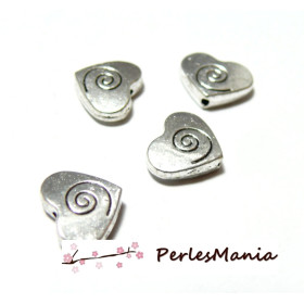 perles intercalaires coeur et spirales  2A3716 Vieil argent tout pour vos bijoux