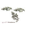 10 pendentifs pieuvres Vieil argent 2A1459 pour création de bijoux 
