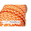 1 m ruban biais spaghetti  à pois Orange  10mm ref: 70480-95 mercerie cordon pour bijoux 