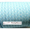 1 m ruban biais spaghetti  à pois Bleu ciel  10mm ref: 70480-15 mercerie cordon pour bijoux 