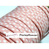 1 m ruban biais spaghetti  à pois Rose clair  10mm ref: 70480-29 mercerie cordon pour bijoux 