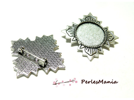 1 pendentif  broche fleur d'été ref 208 Vieil Argent accessoire pour bijoux 