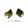 10  bagues CARRE vague 20mm BRONZE fournitures pour bijoux 