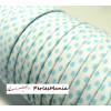 5 m ruban biais spaghetti  à pois  Bleu Ciel  10mm ref: 70480-415 mercerie cordon pour bijoux 
