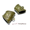 1 magnifique bélière 2K2630 Bouquet accroche foulard BRONZE appret pour bijoux 