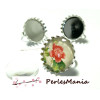 20 pièces:10 bagues griffe anneau qualité 20mm Argent platine et 10 cabochons 
