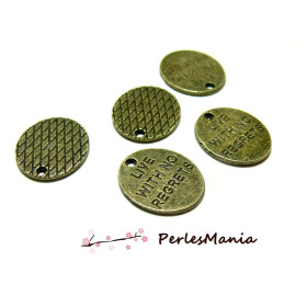 10 pendentifs Live with no regrets 2Y8829 Bronze accessoires pour création de bijoux 